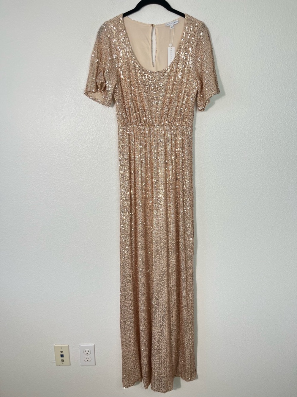 MBaltic Born Rose Gold Gatsby Sequin Maxi Dress Size Medium Wedding Guest NEW - Picture 3 of 8